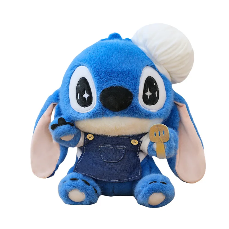 Kawaii Chef Stitch Peluche Disney Bambola di pezza per bambini Compleanno Regalo di Natale Carino Lilo e Stitch Doll Macchina per artigli all'ingrosso