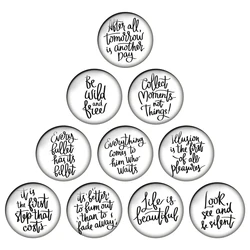 24pcs Never Give Up Inspirational Message Round Photo Glass Cabochon Demo Flat Back Making Findings Jewelry Friend Gifts H018