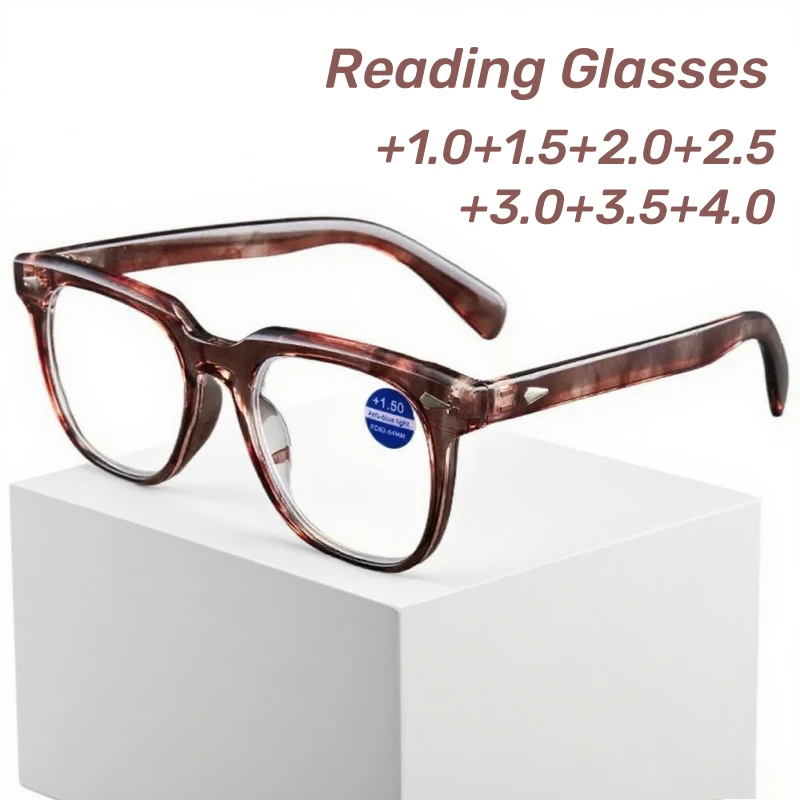 

Men's and Women's Retro Square Frame Presbyopia Glasses Personalised Fashion Anti-blue Light High-definition Reading Glasses
