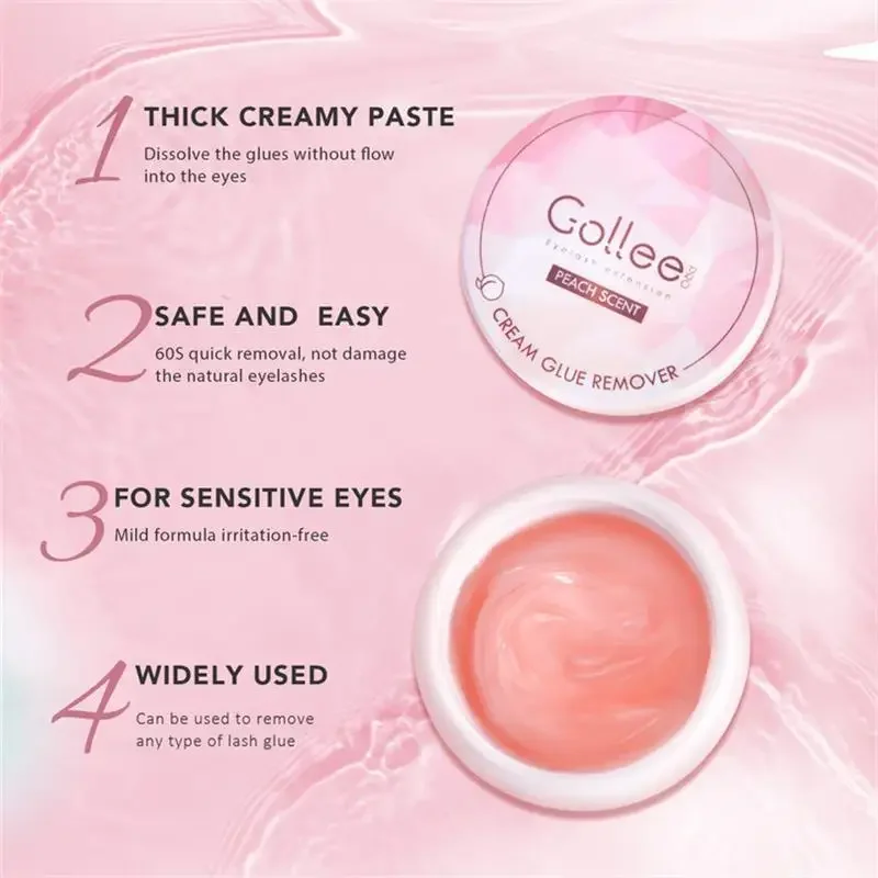 GOLLEE-Crème arina à odeur de pêche, 15g, sans stimulation, démaqucorporelle rapide, pour greffe de cils