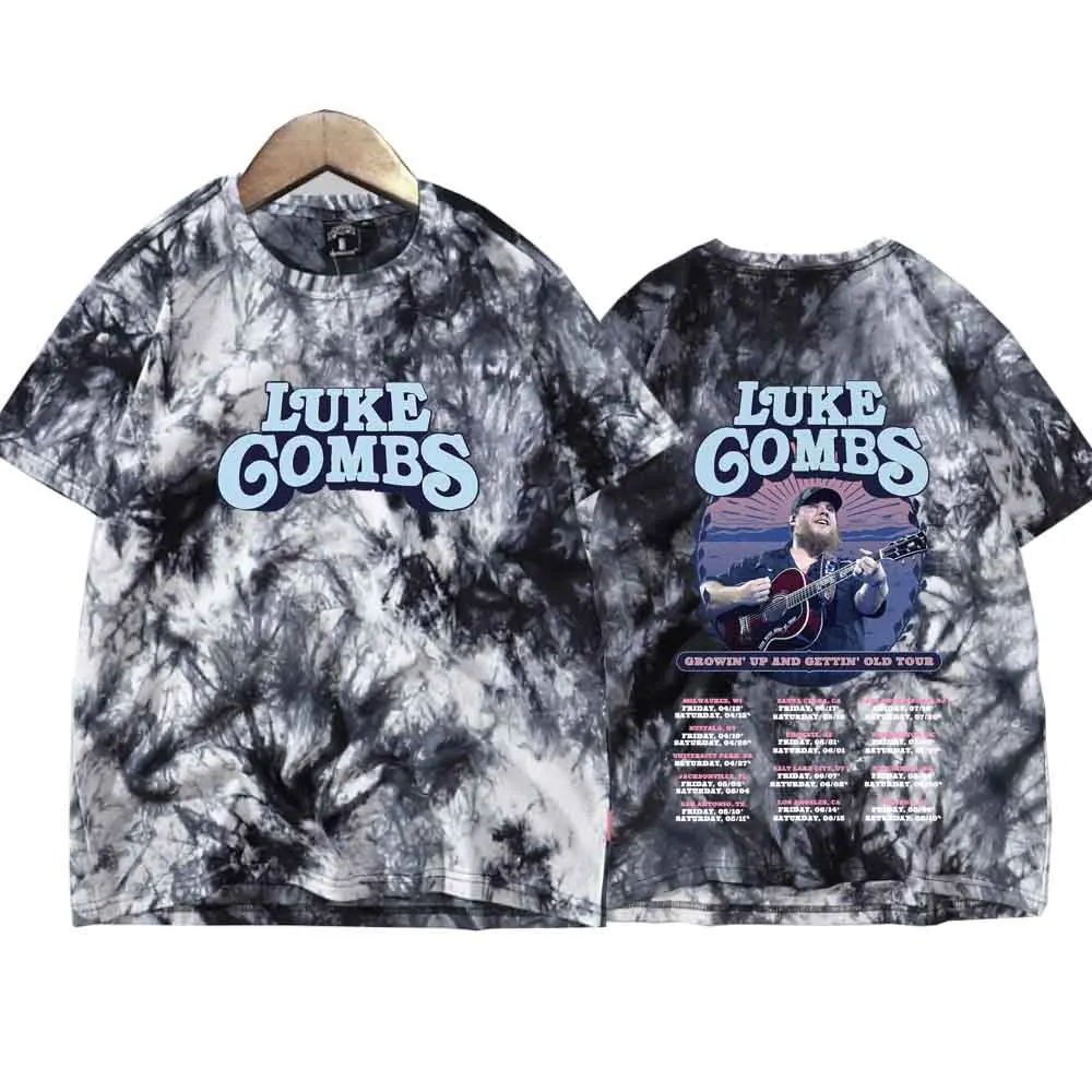 Luke Combs Tour 2024 Tie Dye Shirts  Man Woman Harajuku Summer Casual Tee Tops Regular Tops Unisex Oversize Printing