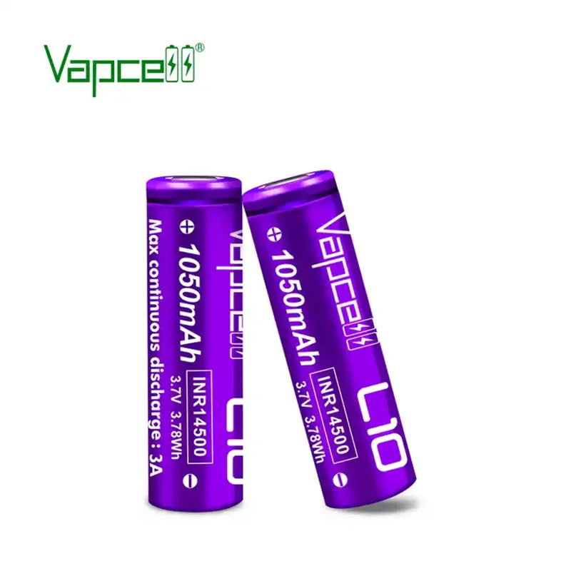 Original Vapcell L10 INR 14500 Battery 1050mAh 3A 3.7V Rechargeable Lithium Battery For Battery Pack Flashlight GamePad Toys