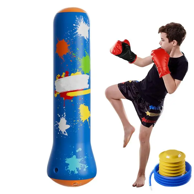 

Inflatable Punching Bag For Kids Boxing Target Bag Fun Bounce Back Boxing Bag Punching Stand Bag With Pump For Children Strength