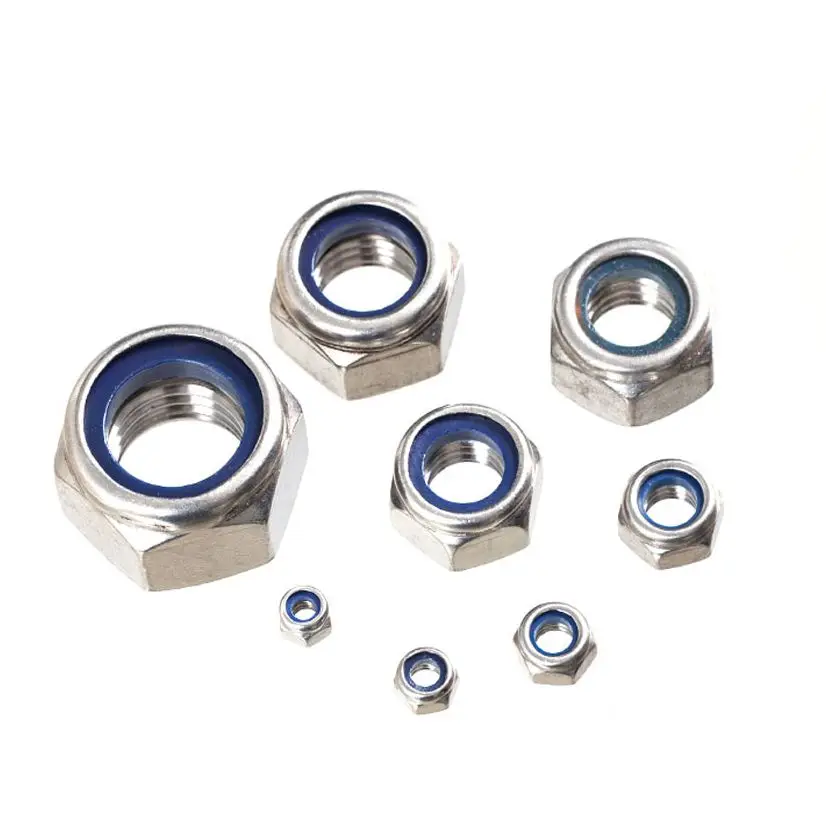 M4 M5 M6 M8 M10 M12 M16 304 Stainless Steel Thickened Self-locking Nylon Insert Lock Nut DIN982
