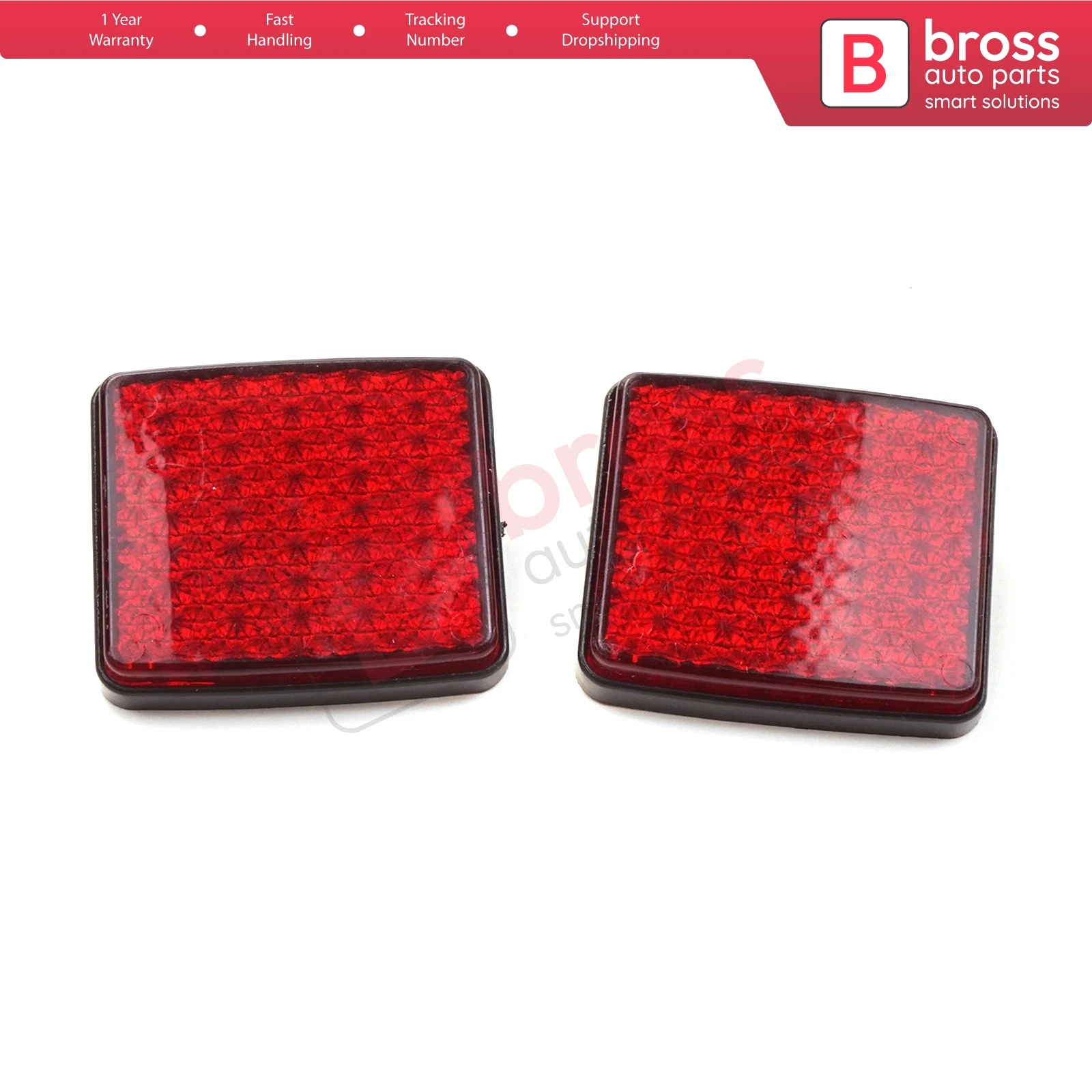 

BSP1118-1 2 Piece Rear Bumper Reflex Reflector Left or Right 1348401080 for Fiat Doblo Ducato Peugeot Boxer Citroen Jumper Relay