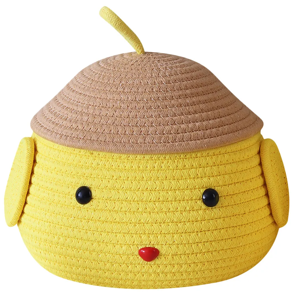 Cotton Rope Chicken Egg Basket Chick Shape Woven Storage Basket Decorative Household Kitchen Countertop Multifunctional Egg