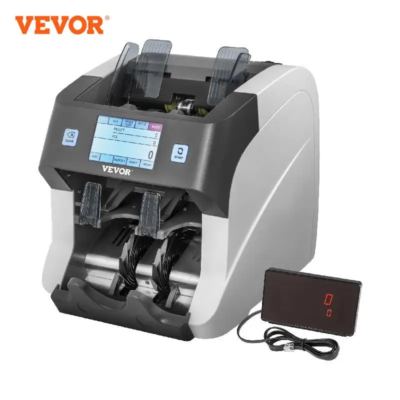 VEVOR Money Counter Machine Mixed Denominations Note Bill 2CIS/UV/MG/MT/DB Counterfeit Detection Serial Number Recording Cash