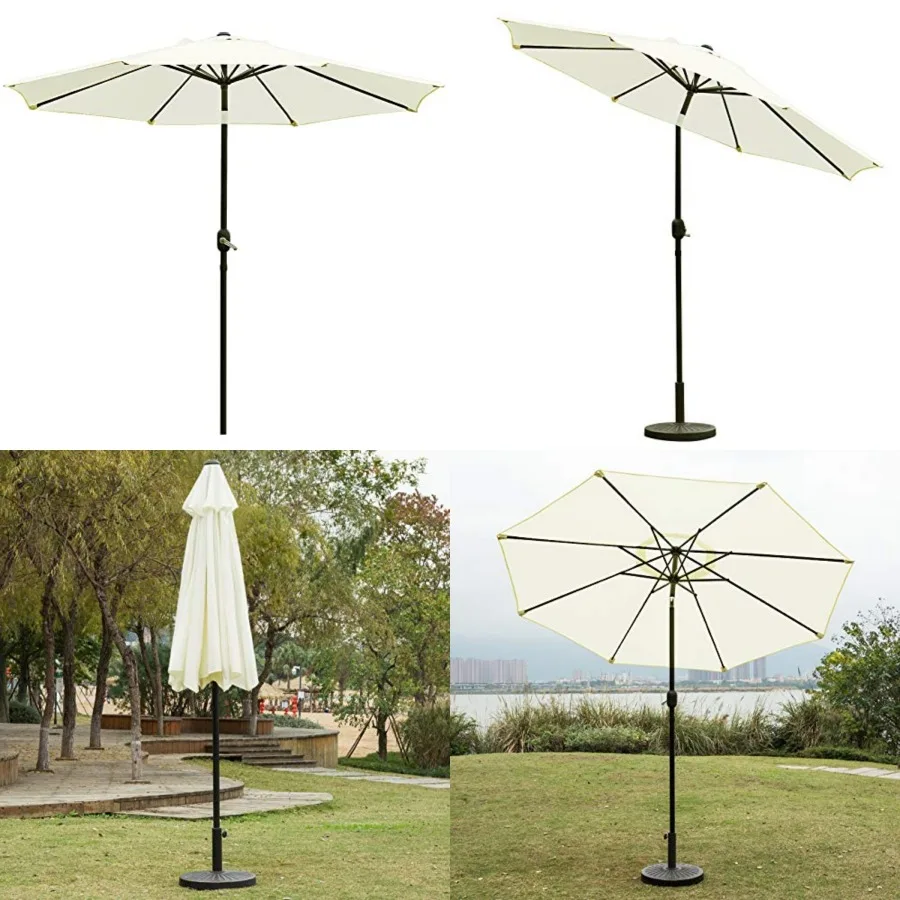 

9' Patio Umbrella Outdoor Table Umbrella with 8 Sturdy Ribs