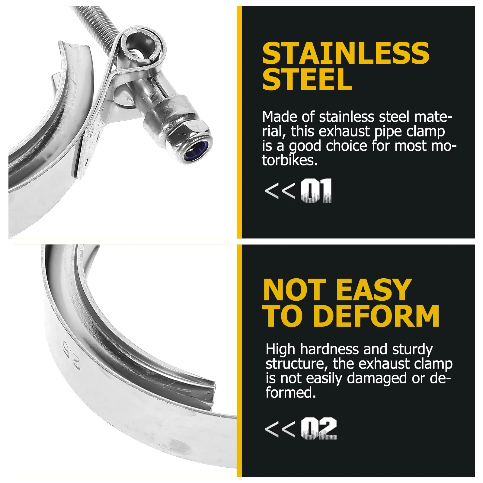 

Stainless Steel 2 5 Inch Exhaust Muffler Clamp Exhaust Pipe Repair Collar Pipe Repair Muffler Clamps Welding Engine Parts