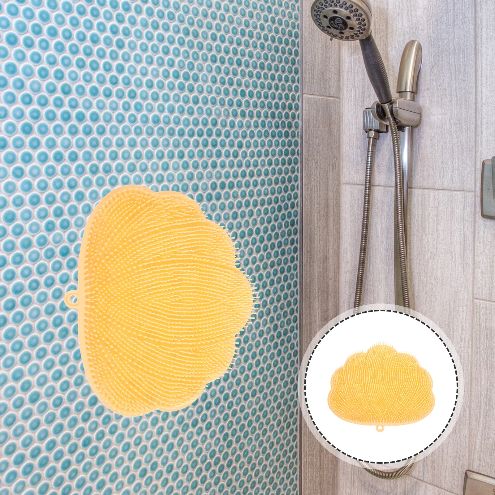 

Wall Mountable Silicone Foot and Back Scrubber Mat for Shower Exfoliation Dead Skin Removal Feet Massage Pad Smooth Skin Care