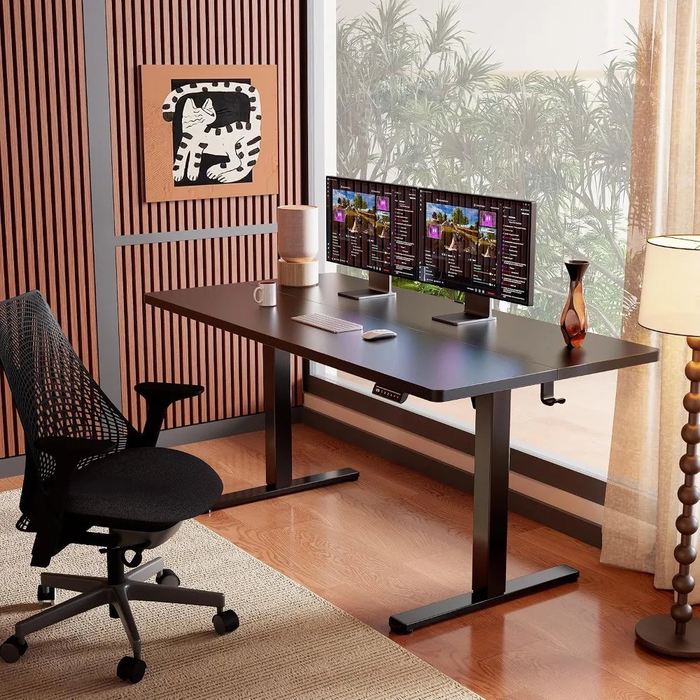 Height Adjustable Electric Standing Desk 63 x 28 Inches Sit Stand Up Desk Memory Home Office