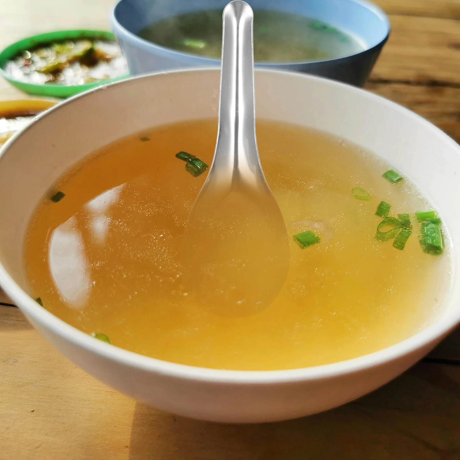 

50Pcs Stainless Steel Soup Spoons 13x4.2cm Thick Glossy Finish Ergonomic Handle for Home Restaurant Coffee Tea Dessert Serving