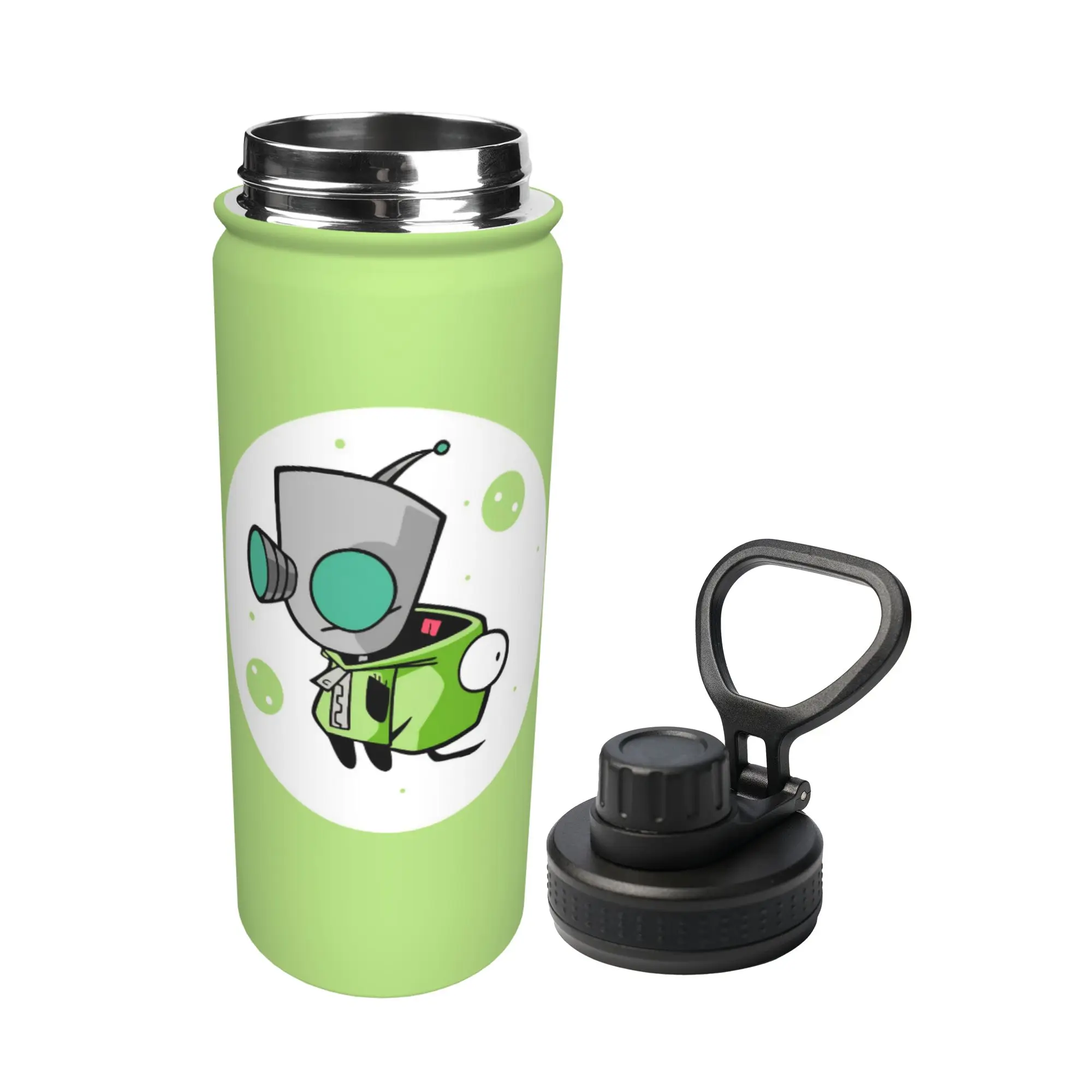 Cartoon Invaders Zim Gir 18OZ Sports Insulated Kettle  Thermal Cup Vacuum Flask Car Mugs Hot Cold Drink
