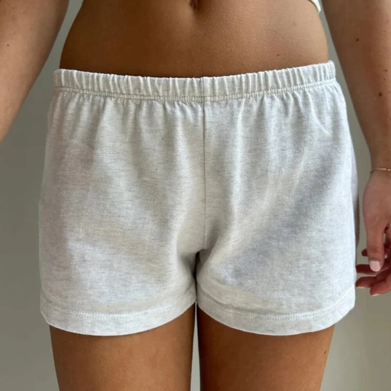 Mulheres lounge baixo crescimento shorts confortável macio pijamas inferior casual calças de cintura elástica y2k estética magro ajuste calças saindo roupas