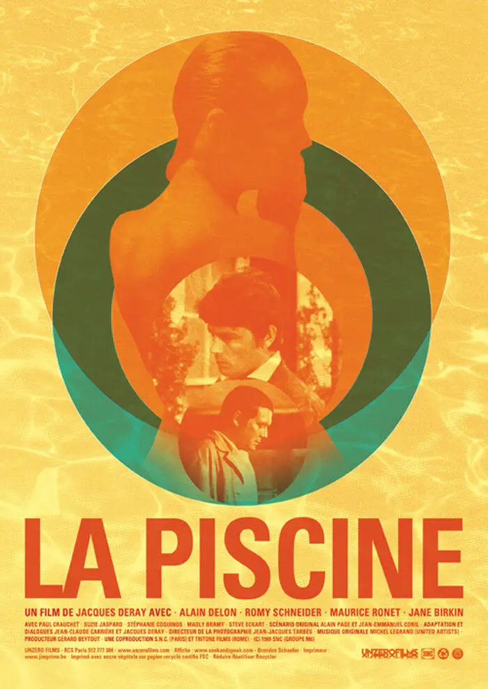 2style CHOOSE La piscine The swimming pool Alain Delon Romy Schneider movie Art Print Silk Poster for Your Home Wall Decor