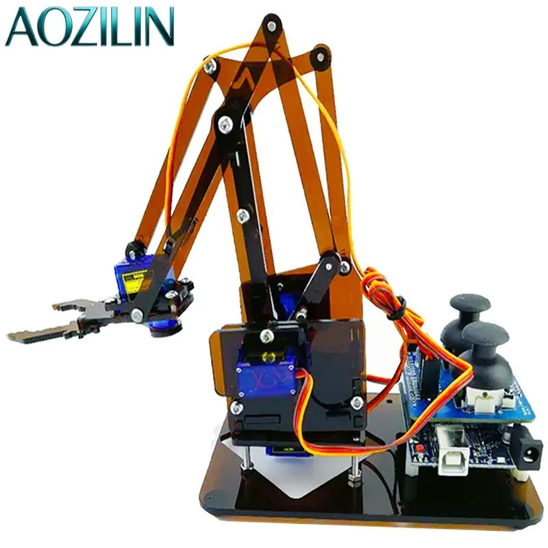 AOZILIN 4 DOF Robotic Arm DIY Kit STEM Electronic Making Science Experiment Assembly Parts