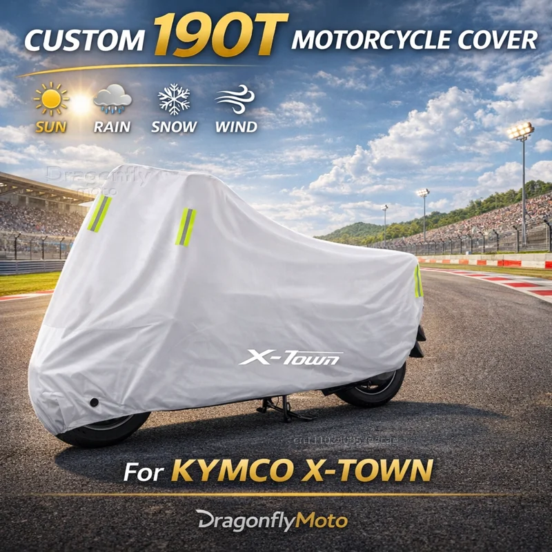 

For KYMCO X-TOWN125i X-TOWN300i Motorcycle Cover Silver Waterproof UV Rain Dust Sun Outdoor Indoor Protector