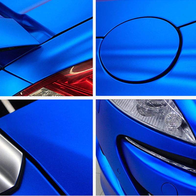 Premium Chrome Matte Metallic Blue Vinyl Wrap Film Self Adhesive Decal Sticker Automotive Car Wrapping Foil Air-Release