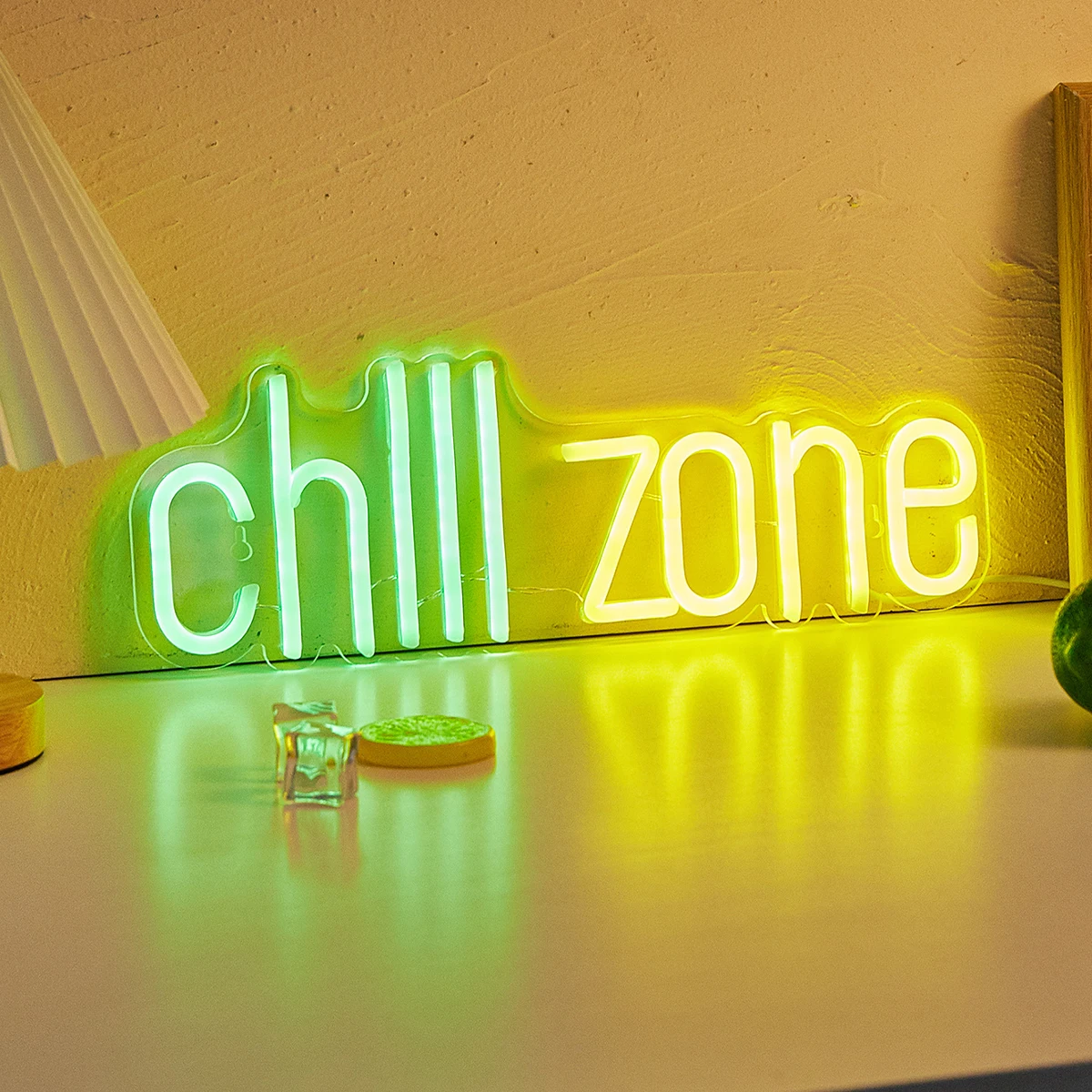 Chi-buy LED Neon Chill Zone USB Powered Neon Signs Night Light 3D Wall Art & Game Room Bedroom Living Room Decor Lamp Signs