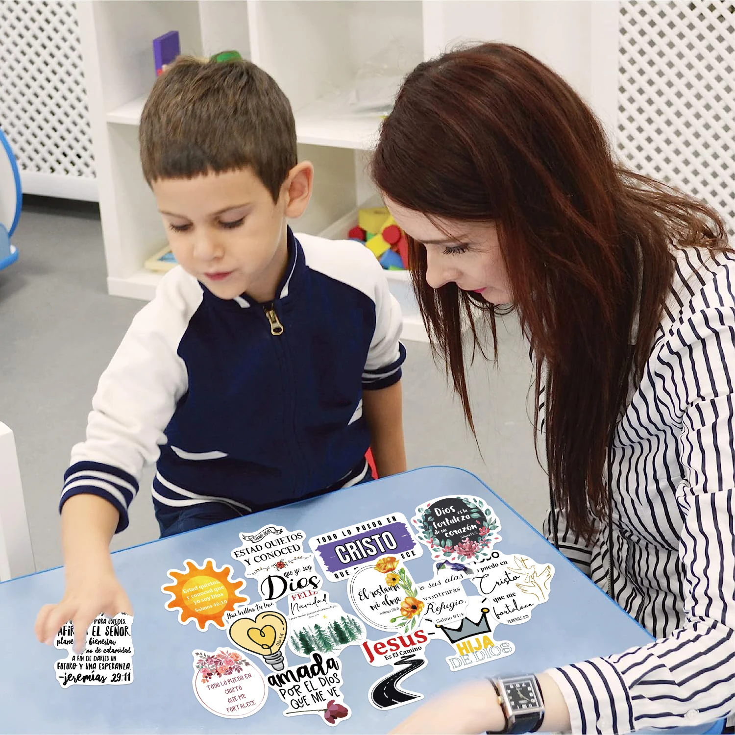 50 pezzi carino Bibbia spagnola adesivo in PVC decorazione estetica per scrapbooking materiale scolastico di cancelleria coreana per adesivi per bambini