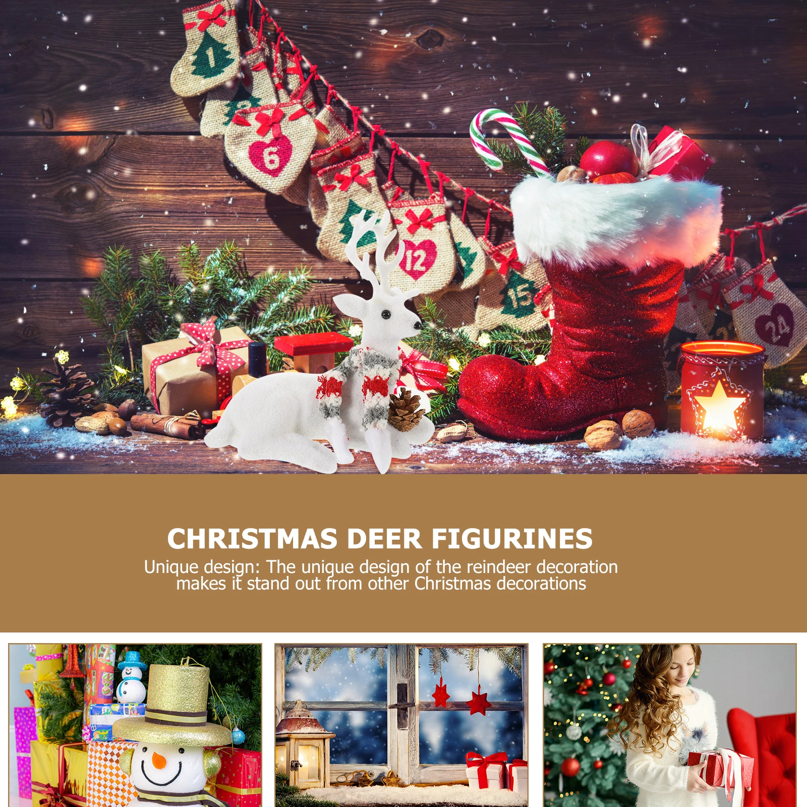 

Elk Ornaments Home Decor Deer Figurines Christmas Table Top Large Statue Foam Tabletop Office