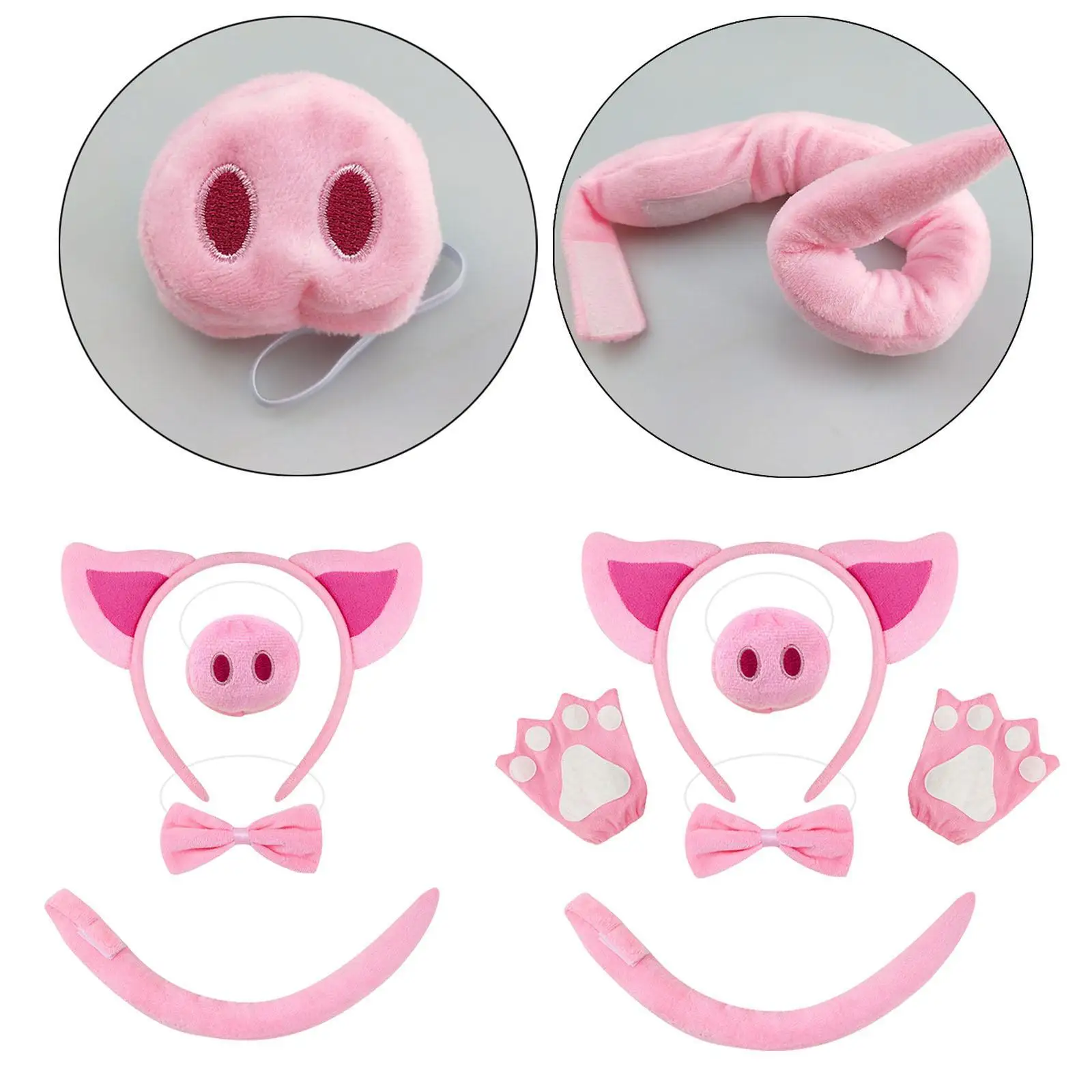 

Pig Costume Set Headwear Animal Cosplay for Stage Shows Halloween Carnival Party