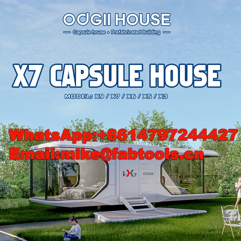 منزل متنقل مسبق الصنع، نوافذ موفرة للطاقة، تصميم موفر للمساحة، منزل كبسولة فولاذي مستدام