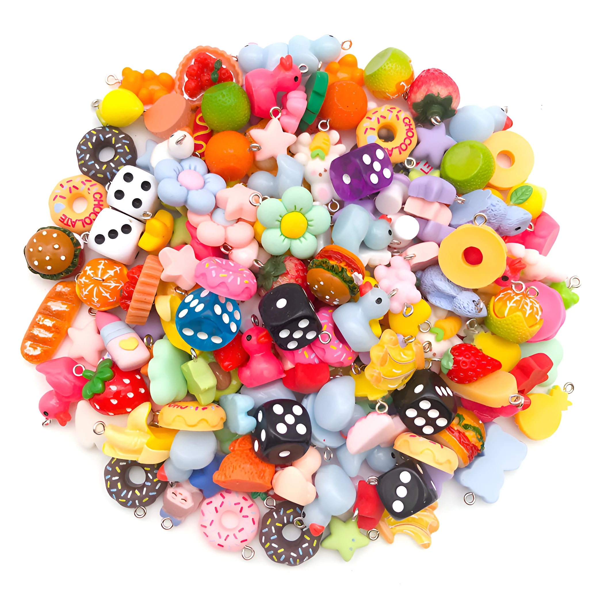 1 Pack Random Assorted Realistic & Cute Resin Food Charms, DIY Pendants for DIY Earrings, Bracelets & Jewelry Making Accessories
