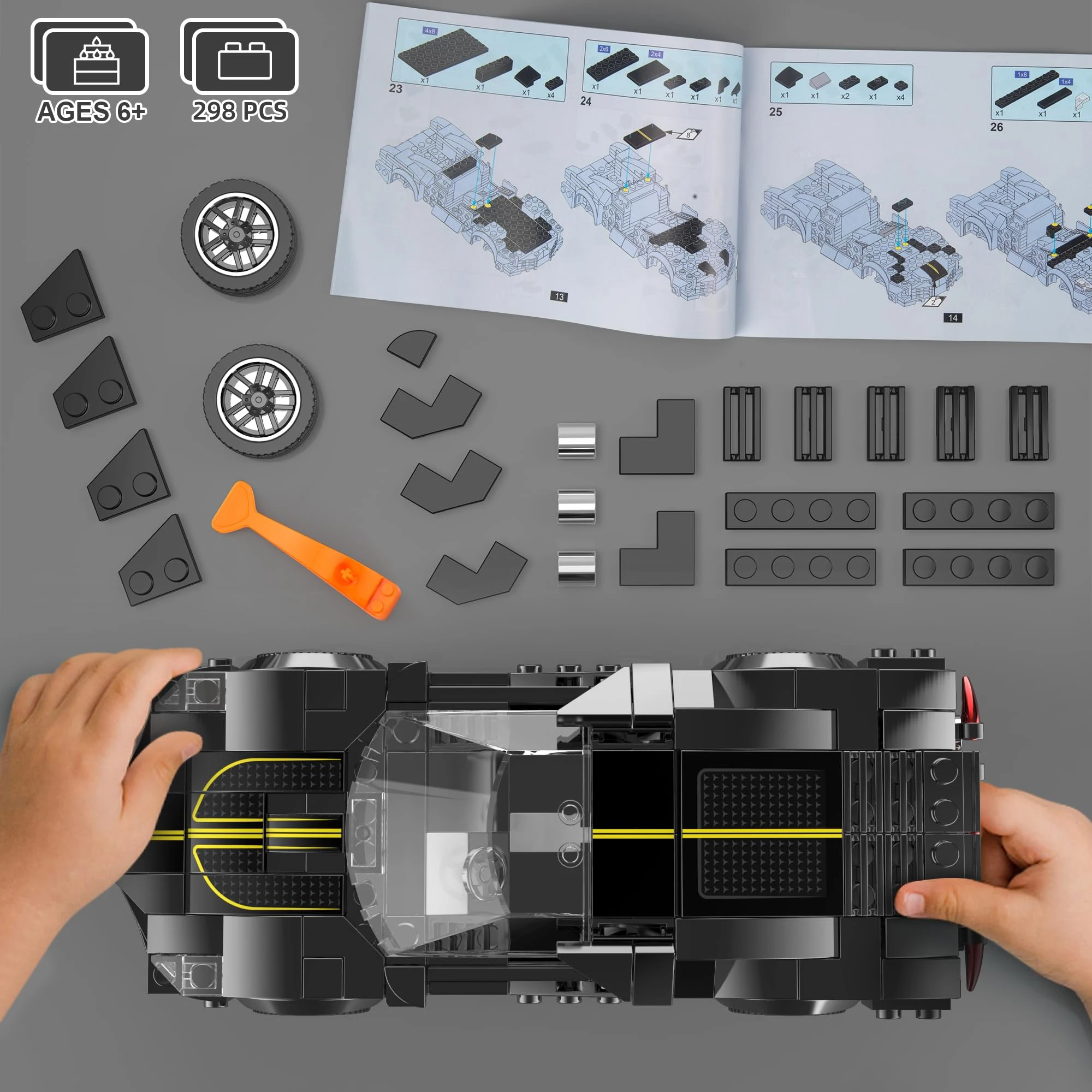 Speed Sport Car Model City Classic Racing Vehicle Building Blocks 1:24 Scale Super Racers Bricks Holiday Gift Desktop Decoration image 3