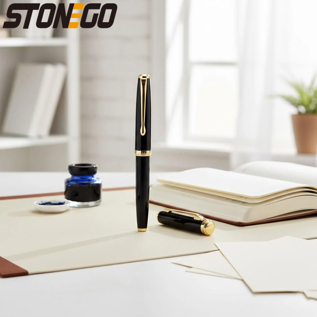 

Fashion Metal Fountain Pen Stonego Ink Pens Lacquer Housing Calligraphy Pens Metal Ink Refill Converter Writing Tool