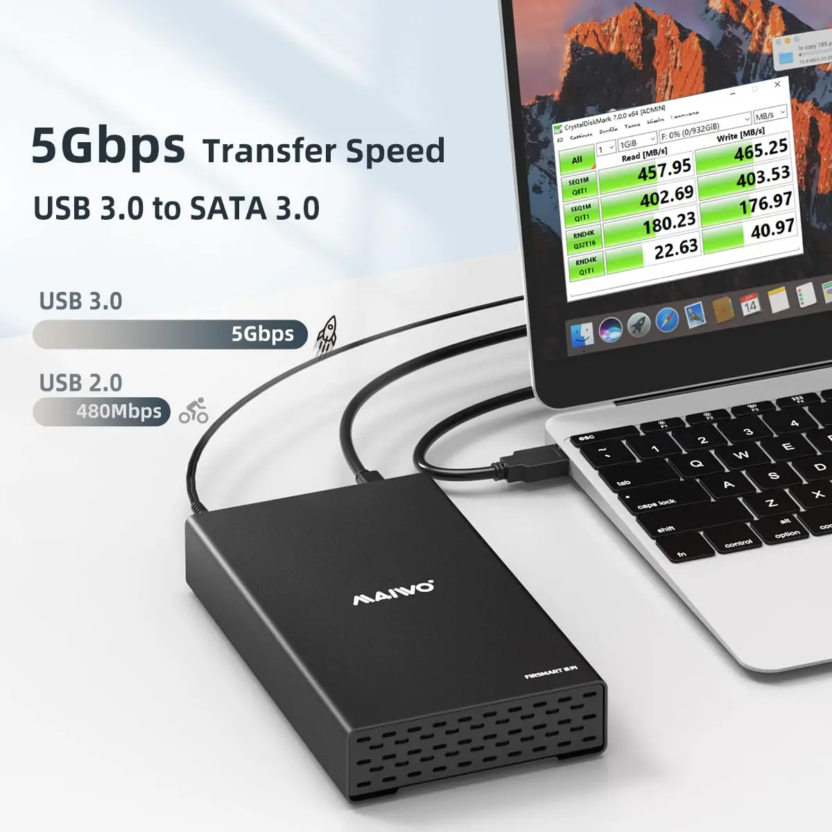 MAIWO USB3.0 Mobile Hard Disk Box 2.5/3.5 Inch Hard Disk Box Laptop Desktop SATA Solid State Mechanical Disk External Box for PC