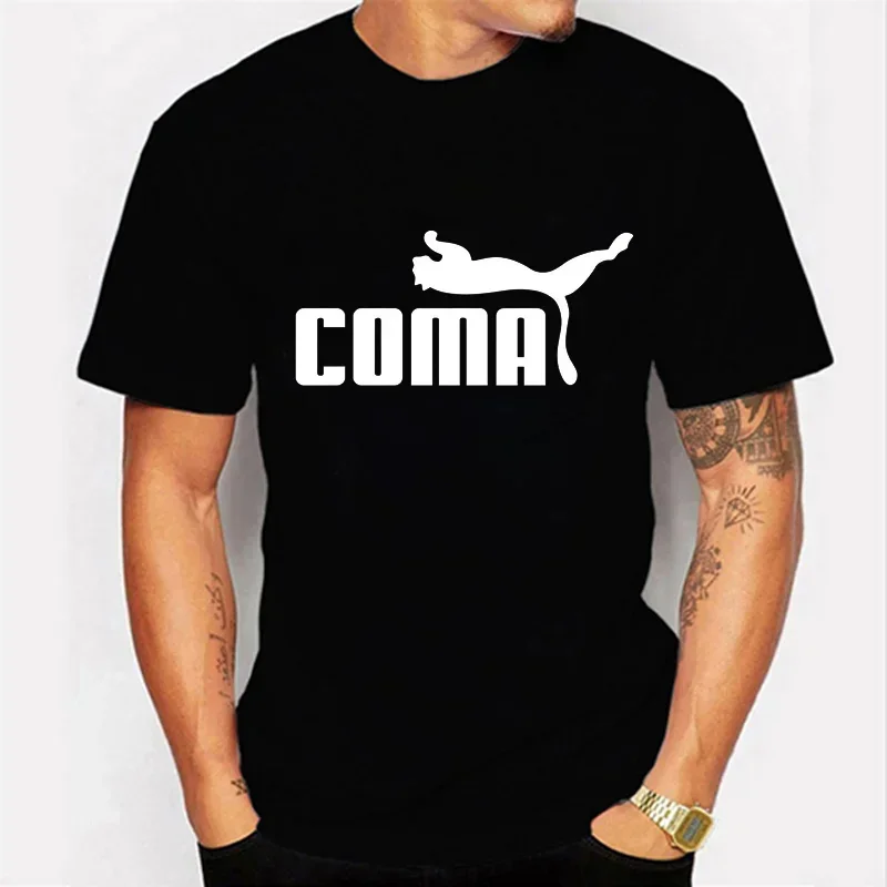 

Coma Print men T-shirts casual O-neck Tee Shirt Parody Novelty T Shirts Cotton Oversize Tshirts TopMen's Classic T-shirt