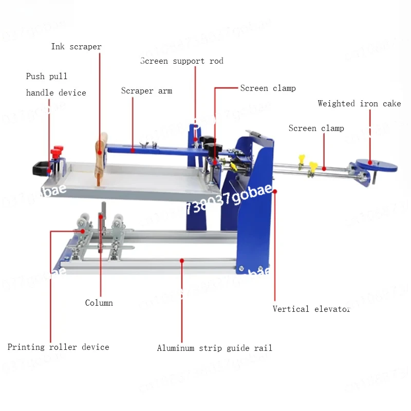 Manual curved screen printing machine, suitable for cylindrical and conical shapes within 170mm in diameter