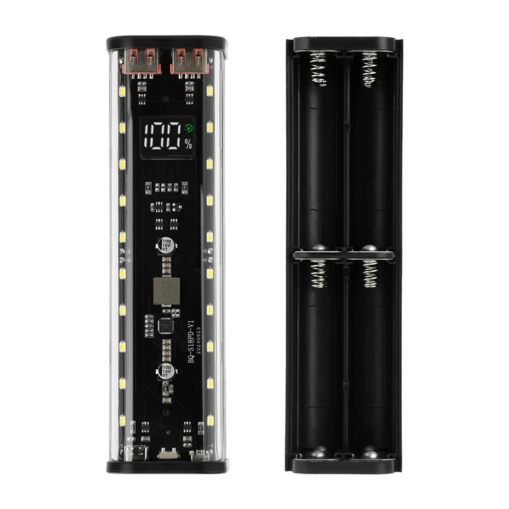 DIY 18650 Akku-Aufbewahrungsbox USB PD Schnellladung Stromversorgung DIY Gehäuse-Set mit LCD LED-Licht Elektrowerkzeug-Zubehör – Detail 17