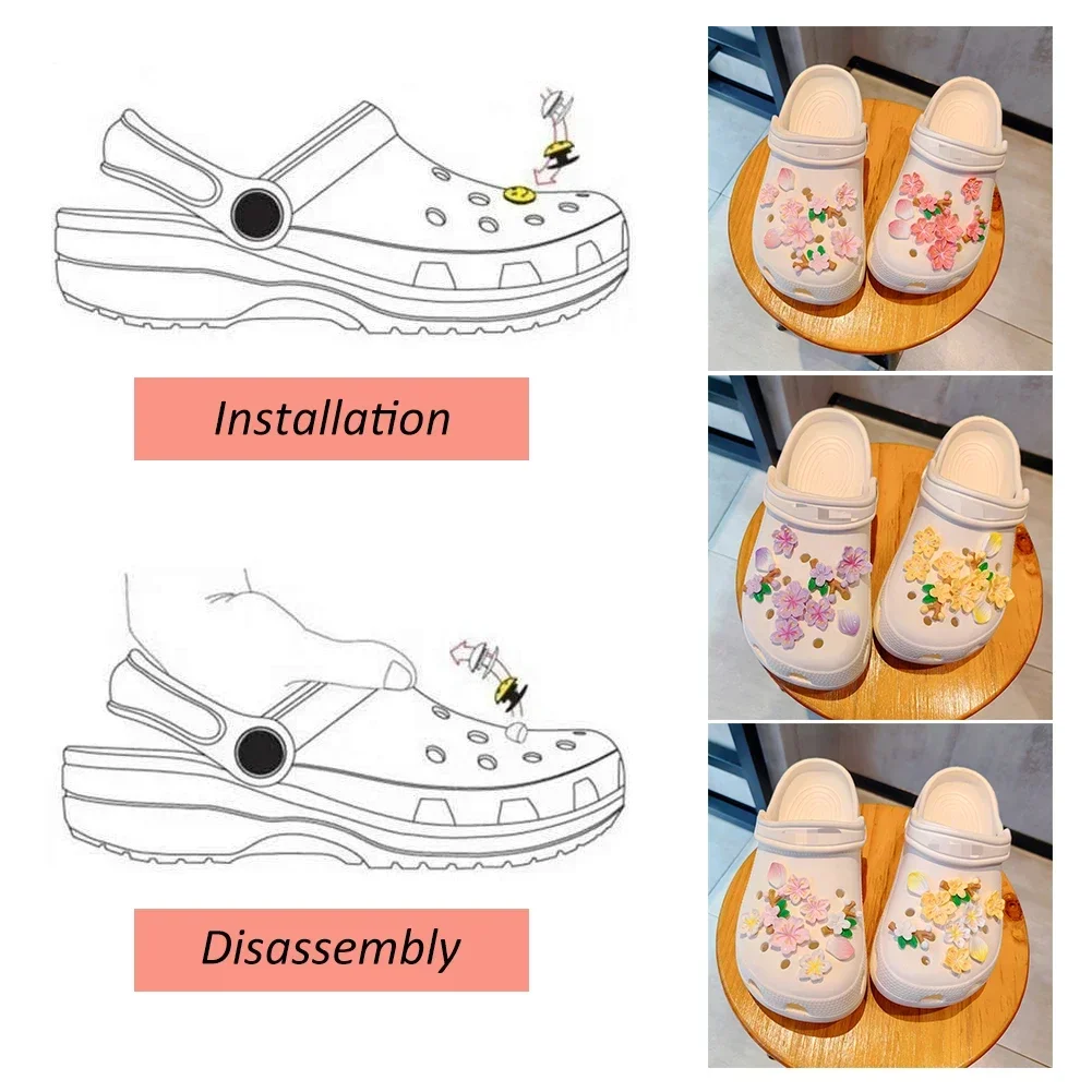 إبزيم الحذاء قباقيب لطيفة إكسسوارات الأحذية سحر الموضة الشعبية للفتيات البتلة وفرع الصنادل هدايا الحفلات الزخرفية #6