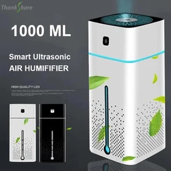 1000ML Ultrasonic Air Humidifier Diffuser With 7 Color LED Night Light Mini Aromatherapy Diffusers Cool Mist Maker Home Purifier
