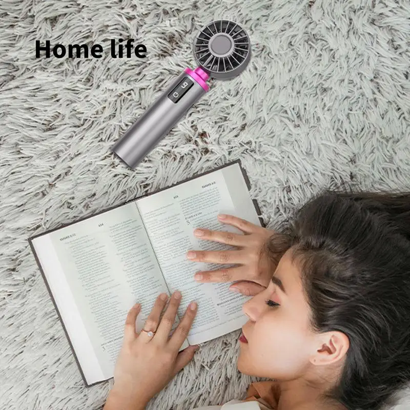 Small Pocket Fan 9-Gear Speed USB Charging Fan Personal Fans With Digital Display Long Battery Life For Traveling Offices