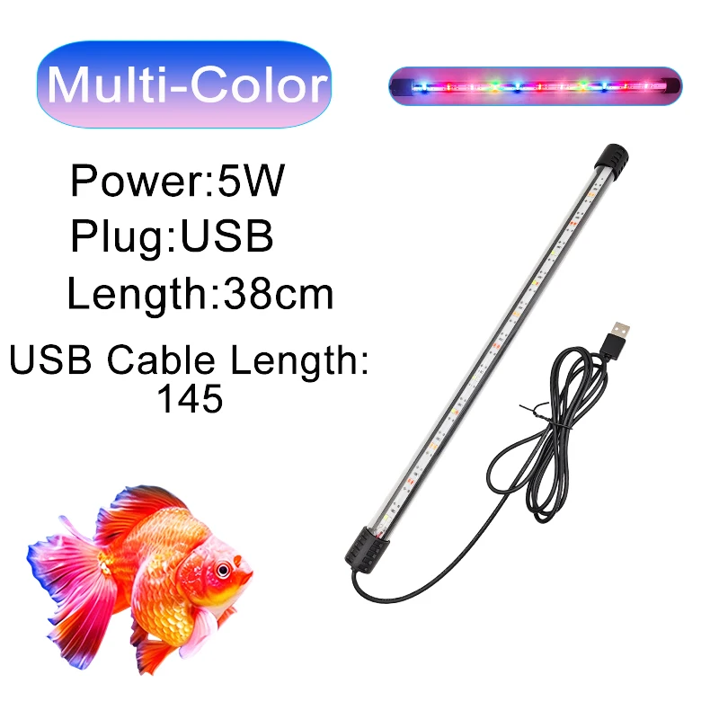 18-58cm USB Vollspektrum Wasserdichte Tauchfähige Aquarium-LED-Streifenleuchte Fischbeckenlampe Unterwasser-Pflanzenwachstumsbeleuchtung – Detail 14