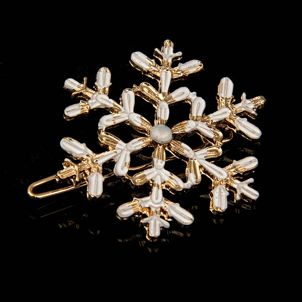 

2 Pcs Snowflake Hair Clip Headwear for Pin Korean Fashion Accessories Rhinestones Barrettes