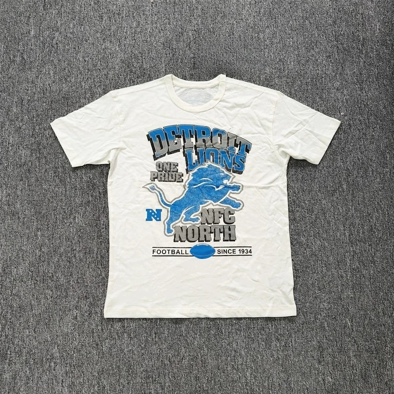 T-shirt stampata rugby in puro cotone di marca sportiva di moda NF L T-shirt estiva girocollo allentata casual manica pura unisex all'ingrosso