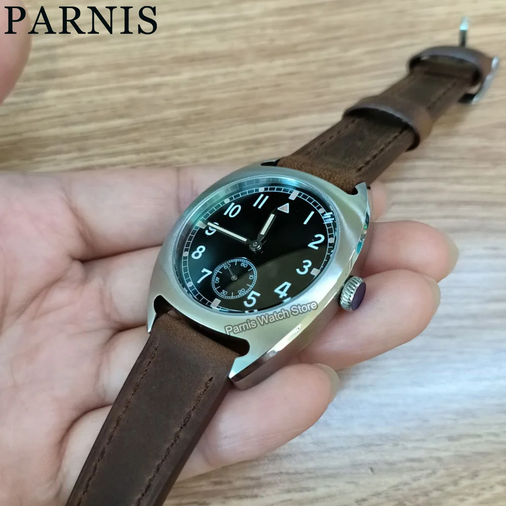 Parnis 36mm Military Men Black Wristwatch Automatic ST1701 Men Watch Mechanical Watches