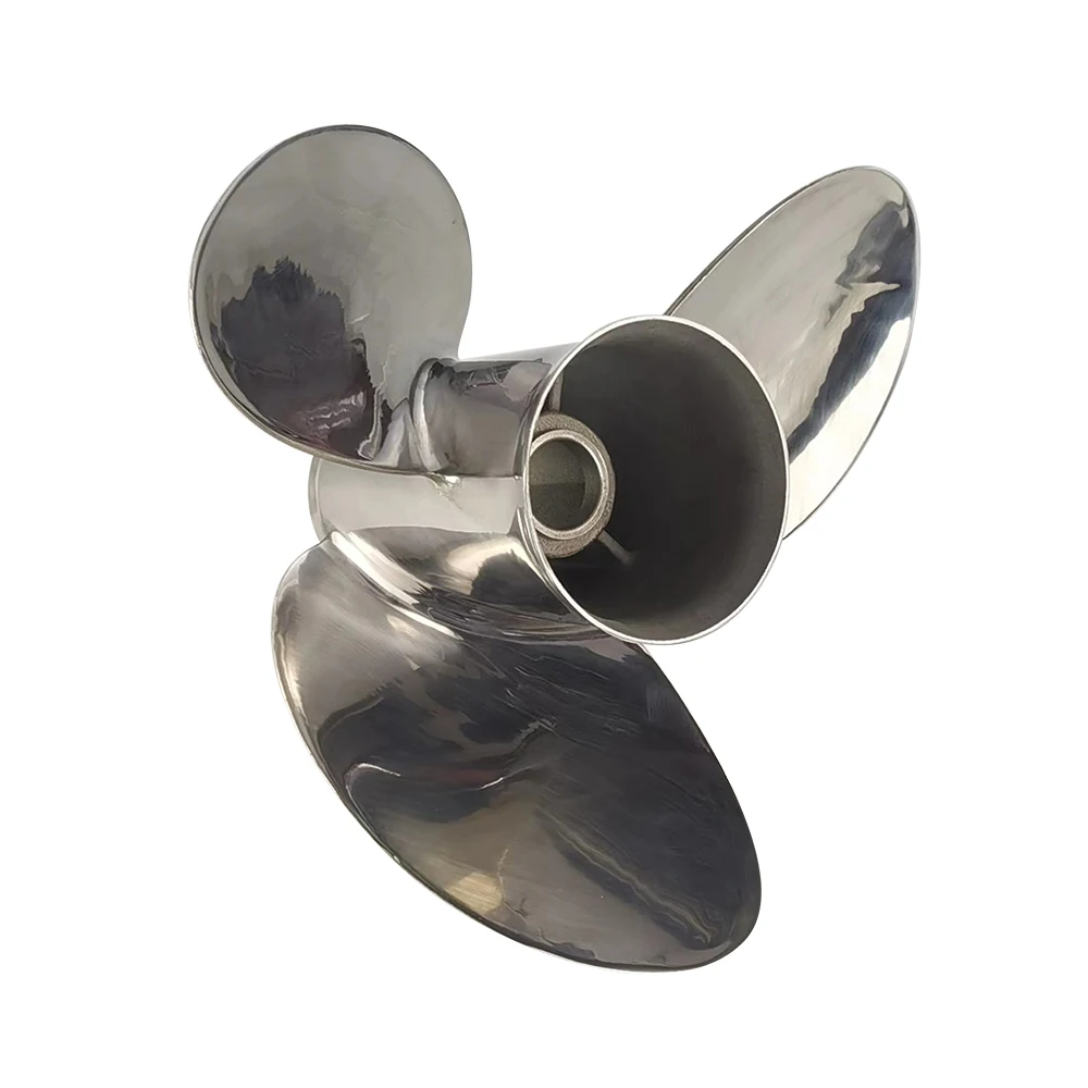 New 14.5*17 SS Outboard Motor Propeller 3 Blades Compatible for 90+HP Marine Outboard Engine for Boats
