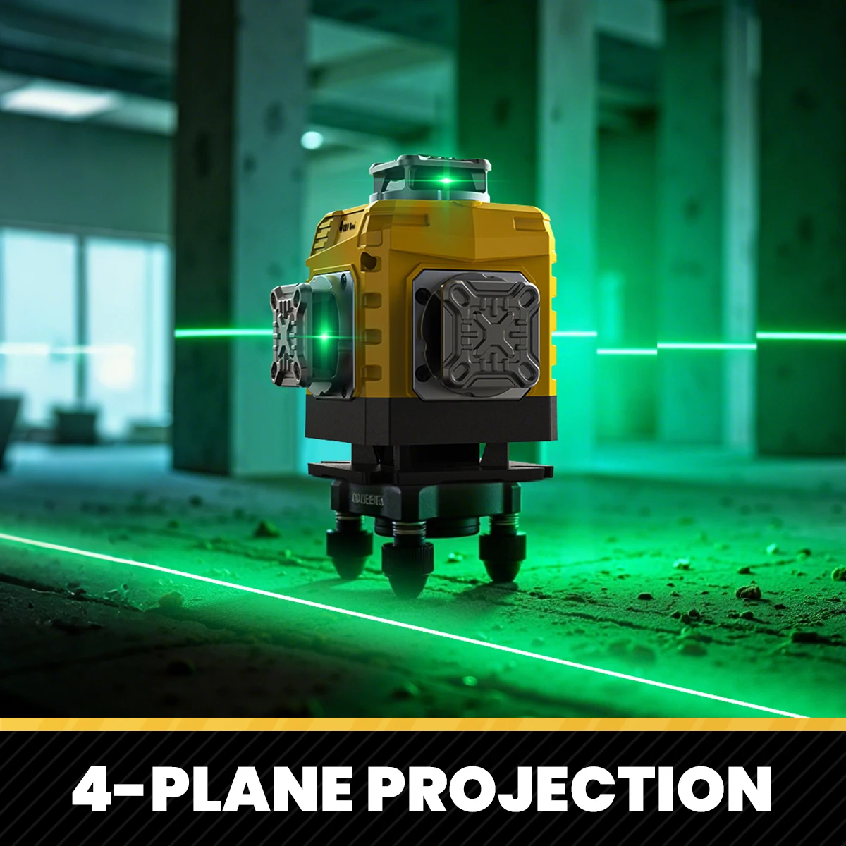 YEVOLT YVGLL4XS16 Gerador de nível a laser de 4 aviões e 16 linhas ±4 °   Marcação de piso de armazém autonivelante Faixa de trabalho de 30 m de alta precisão