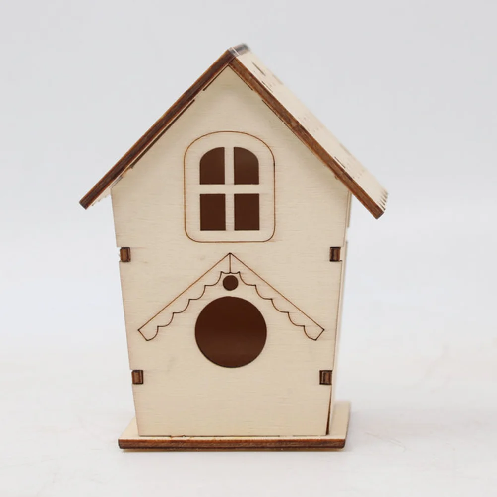 4 قطعة لتقوم بها بنفسك عش الطيور الخشبية صديقة للبيئة بولونيا الخشب صندوق تربية الطيور فارغة للديكور الداخلي والخارجي #1