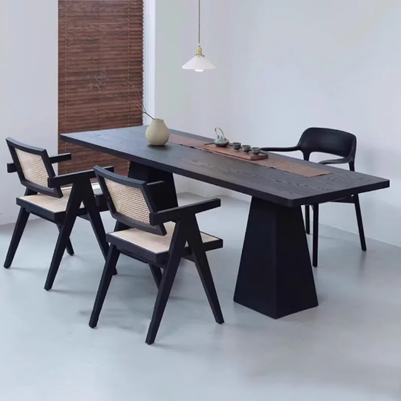 Nordic simple solid wood desk log dining table negotiation  rectangular conferenceliving room large board