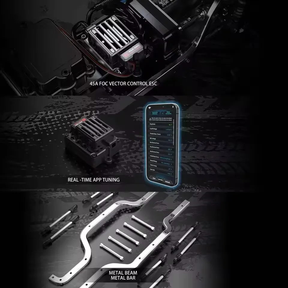 

1:12 Большой бесщеточный профессиональный внедорожный грузовик с дистанционным управлением 2,4G Металлический амортизатор Передача Светодиодное освещение RC Грузовик Автомобиль