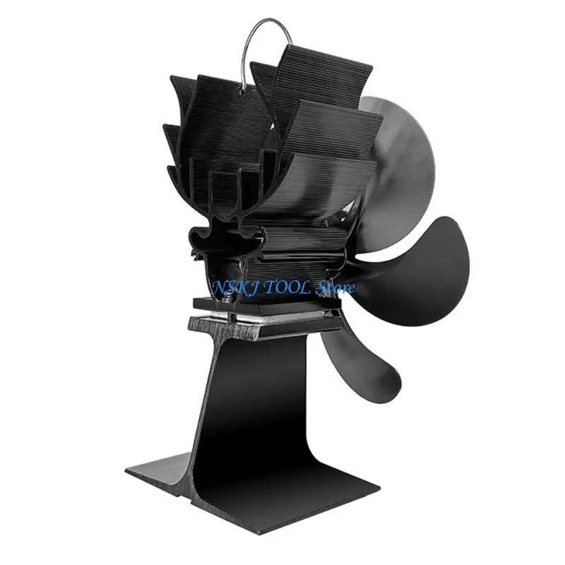 L8RC موقد مروحة الحرارة مدعومة لا يوجد كهرباء ضوضاء الحرة مروحة الموقد الدورة الدموية #3