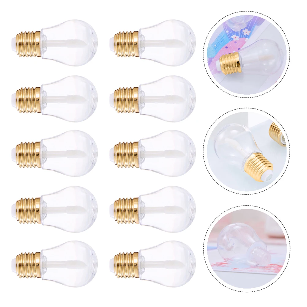10 ชิ้นหลอดไฟลิปกลอสพลาสติกใส Lip Balm คอนเทนเนอร์พลาสติกเติม DIY คอนเทนเนอร์แบบพกพา