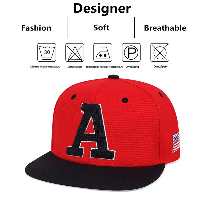 Unisex Simple Letter A Embroidery Hip-hop Hats Outdoor Adjustable Casual Baseball Caps Sunscreen Hat