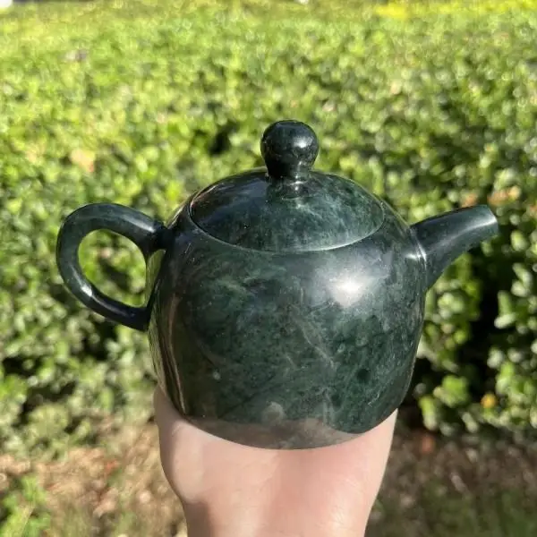 Yao Wangshi Teapot Household Real Jade Pure Jade Dark Jade Teapot Tea Wine Pot